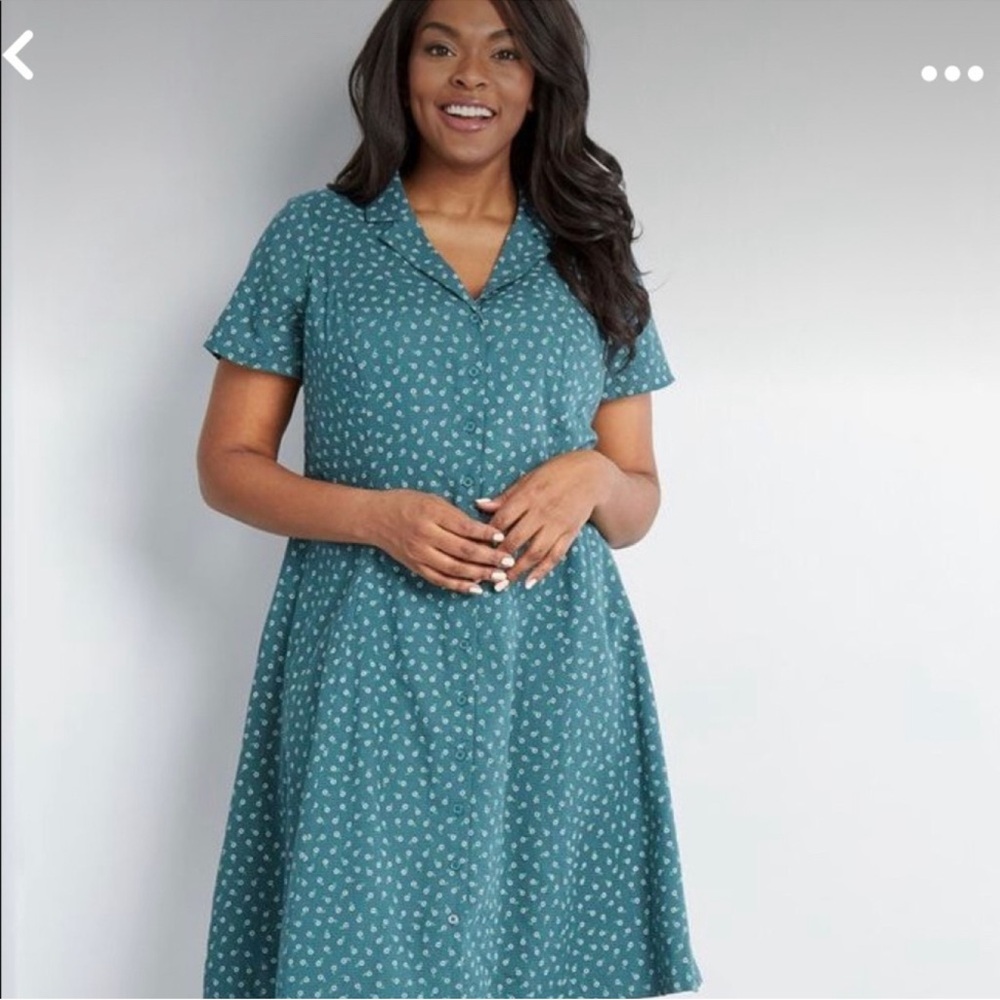 Teal Floral Women's Dress